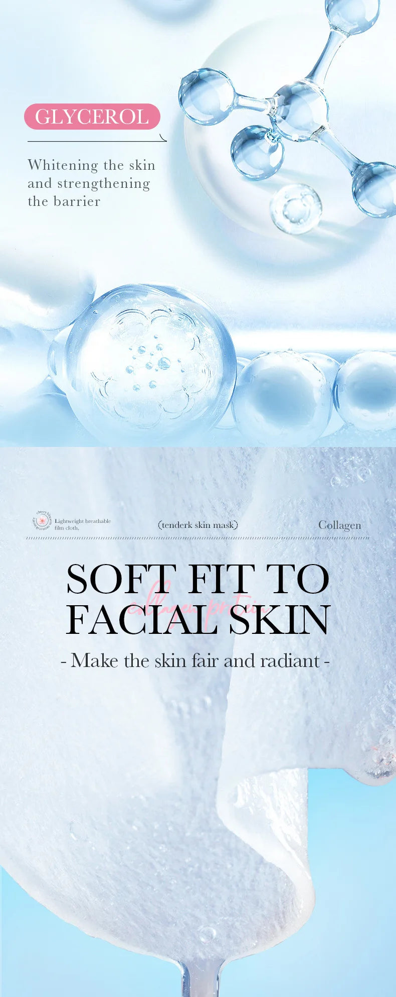 5pcs SADOER Sakura Korean Skincare Face Mask – Moisturizing, Brightening &amp; Firming Collagen Sheet Masks