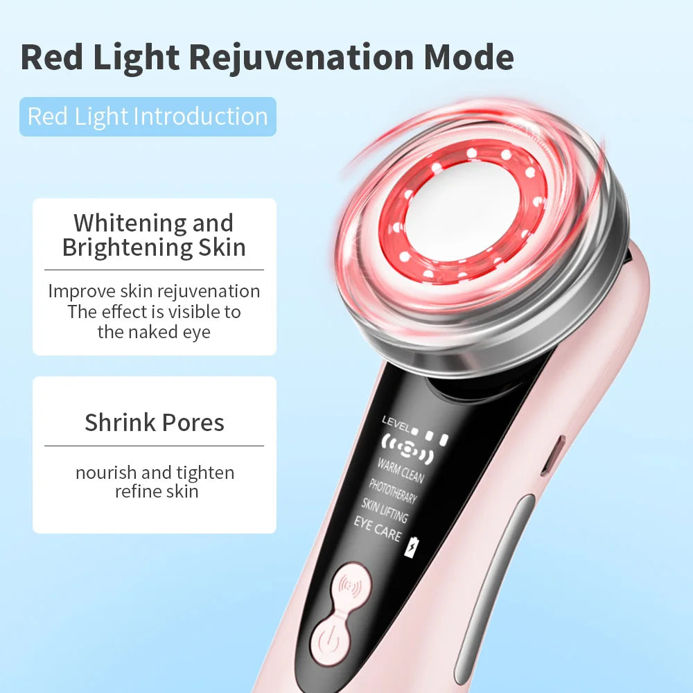 Hailicare Korean Beauty Facial Device – Warm Vibration Massage &amp; LED Light Therapy